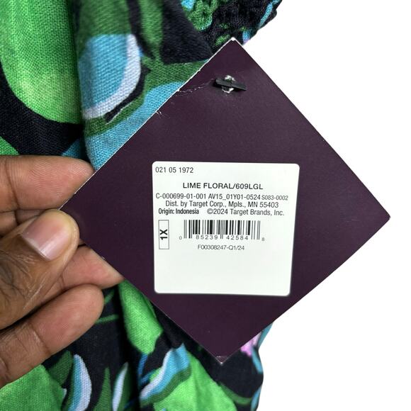 NWT Ava & Viv Tropical Floral Tank Crop Top Stretchy Women's 1X - Picture 5 of 7